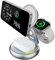 Magsafe Ladestation für Apple, 3 in 1 Induktive Ladestation für iPhone 16 15 14 13 12 11 Pro Max, für Apple Watch 10/9/Ultra/8/7/6/SE/5/4/3, für AirPods Pro 4 3 2, Silber