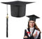 Lnngub Bachelor Hut, Graduation Hat mit 2025 Jahreszahl Tassel Elastische Bachelor Abschluss Hut Schwarze Universelle Bachelor Hut für die Abschlussfeier von Männern und Frauen (25 x 25 cm)