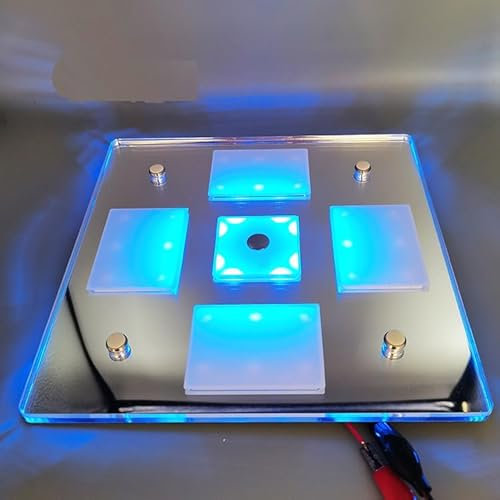 Etomvoop Plafonnier intérieur LED carré en Acrylique 12 V avec variateur Tactile, Blanc Chaud + lumière Bleue, éclairage intérieur de Caravane à intensité Variable pour Camping-Car, Bateau, Camion