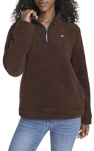 Tommy Hilfiger Adaptive Damen 1/4 Zip Mockneck Sherpa Soft Pullover Pullover (1er Pack)