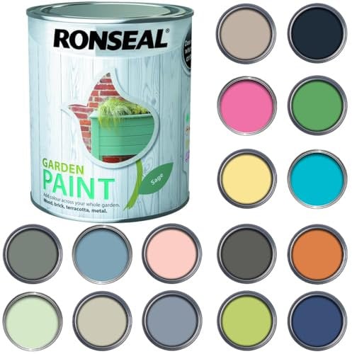 Q&H Garden Paint 750ml - Exterior Wood Paint - Waterproof & Weatherproof Outdoor Furniture Paint Tin - Long Lasting Fence Paints Matt Finish - Sheds, Benches, Woods, Stones Paint (Sage)