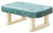 Fußhocker aus Massivholz, für Schlafzimmer, Wohnzimmer, Sofa, Couchtisch, Tech-Grün, Leinen, Pouf mit 4 Beinen