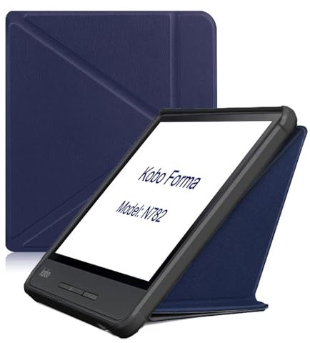 Étui à rabat en cuir pour liseuse Kobo Forma N782 8 (version 2018), ultra fin et léger avec fonction veille/réveil automatique pour liseuse KOBO Forma 2018 8 (version 2018) (bleu)