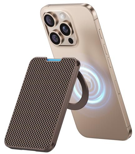 BENKS ArmorGo MagSafe Wallet Ständer, Magnetischer Kartenhalter aus Dupont Kevlar Aramidfaser, Verstellbar & RFID-Blockierend für iPhone 16/15/14/13/12 Serie, Platz für 3 Karten, Goldene Morgenröte