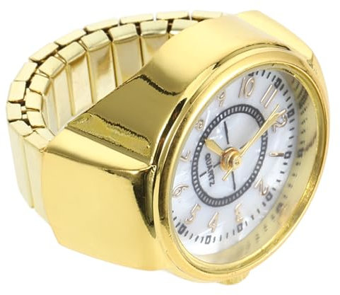 COLLBATH 1 Stück Digitale Uhr Mini-uhr Uhrenringe Für Damen Schlank Fingeruhr Frauen Ringuhr Digitale Fingeruhr Quarzuhren Für Damen Finger Sieht Zu Fingeruhrringe Fingeruhren Golden