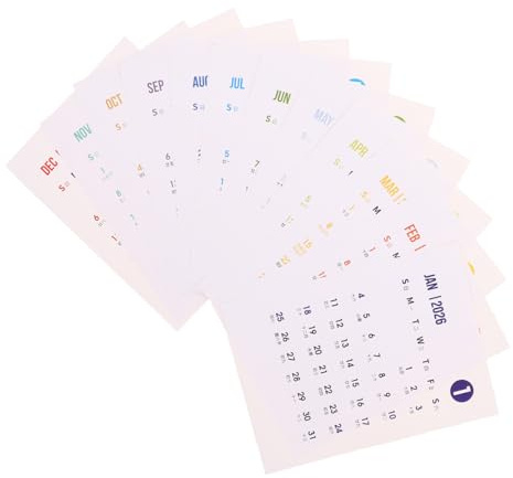 LOORGVEL Jahresplaner Kalenderaufkleber Selbstklebend Monatsübersicht Für Schreibtisch Wand Kühlschrank Kreatives DIY Planer Zubehör