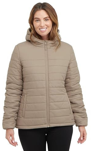 Peter Storm Women’s Blisco Jacket with Hood & 2 Pockets, Insulated, Water Repellent & Lightweight Puffer Coat (UK, Numeric, 10, Regular, Regular, Brown)