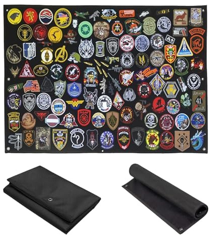 Patch Militare, Patch Scratch, Lavagna Scratch Per Patch Patch Patch Scratch Con Occhielli, Pieghevole Tabella Scratch Per Patch Nero M
