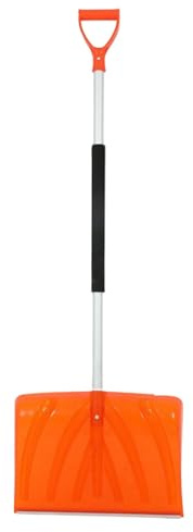 Schneeschaufel,Schneeschieber,Mit Aluminiumstiel Verstärkt Kunststoff Schild,Ergonomisch Stiel 136CM,Mit Aluminiumbeschlag Schneeräumgeräte,Schnee Schaufel Schneeschaufeln Schneeschüppe (Orange)