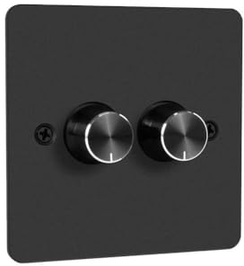 URPIZY LED Dimmer-Schalter 2-Fach, DC 12V/24V, 120W, stufenlose Helligkeitsregelung 3–100%, für PWM, unabhängige Steuerung zweier Lichtkreise, kompakt und energiesparend