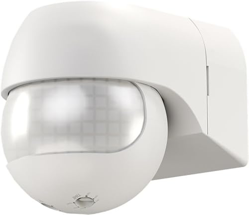 goobay Infrarot-Bewegungsmelder außen & innen IP44, neigbar & schwenkbar, 180° PIR-Bewegungssensor 12m, Aufputz für LED bis 400W, weiß - 79591