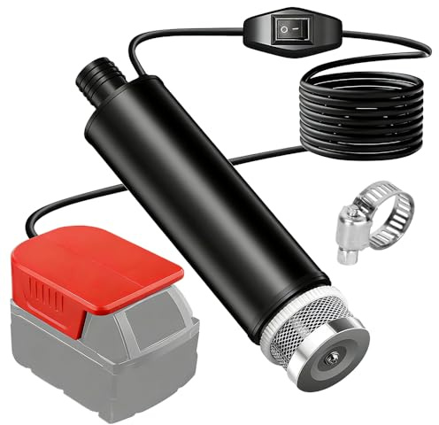Akku Wasserpumpe, Mini Tauchpumpe, Wasserpumpe Klein für Milwaukee 18V Akkus, Pumpe Wasser für Keller, Pool, Gartenbewässerung, Autowäsche (KEIN Akku)