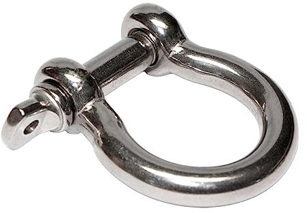 PRIOstahl Schäkel Rundschäkel Verbinder Schraubbolzen Drahtseilverbinder x 1 Schäkel Geschweift M10 (34 mm x 34 mm) Verbindungselement Bügel Rostfrei für Salzwasser Schiff Boot aus Edelstahl V4A