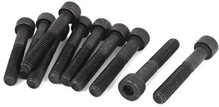 Sourcingmap® M8 x 50 mm 12.9 lega di acciaio a testa esagonale socket viti bulloni nero 10PCS