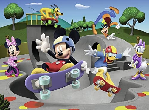 Ravensburger 10923 - Disney Micky Maus: Im Skatepark - 100 Teile Kinderpuzzle mit extragroßen Teilen