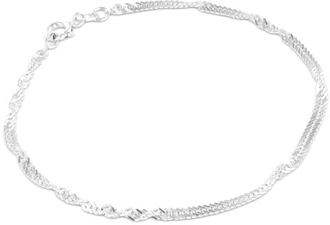 Pasionista Armkettchen 925er Silber Damen-Armband Mädchen-Armkette made in Germany + Geschenk-Etui 13 15 17 19 21 cm, Länge:17 cm