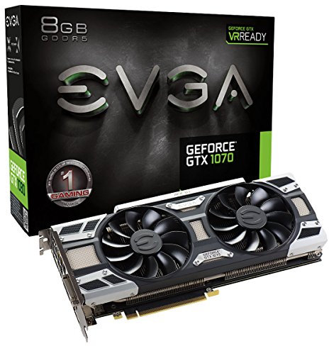 EVGA GeForce - Carte Graphique GTX 1070 SC Gaming ACX 3.0-08G-P4-6173-KR Real Boost Clock: 1683 MHz