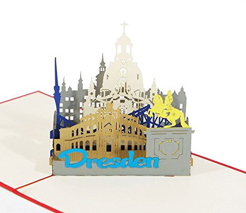 3D KARTE Dresden I Pop-Up Karte als Reise-Gutschein, Geburtstagskarte, Geldgeschenk, Urlaubskarte, Souvenir aus Deutschland