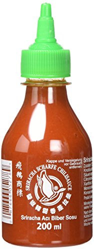 FLYING GOOSE Sriracha Chilisauce, das Original, scharf, grüne Kappe, scharfe Würzsauce aus Thailand, 1 x 200 ml