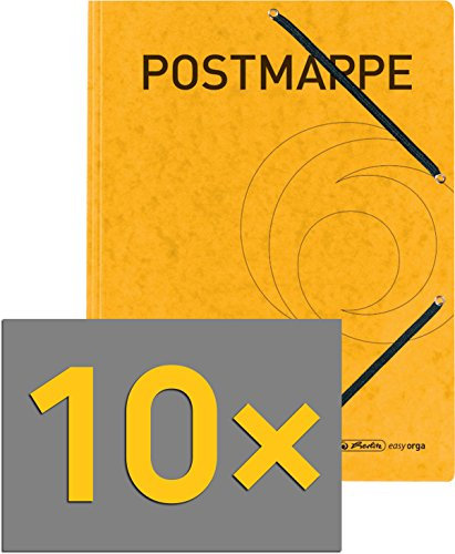 Einschlagmappe A4 mit Gummizug Postmappe gelb 10 Stück