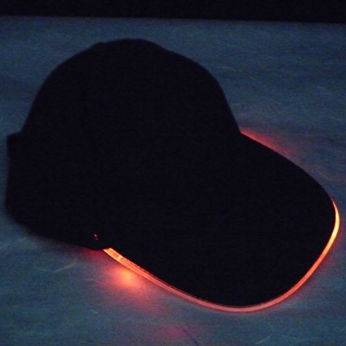 Decotrend-Line- Cappello con Visiera LED, Colore Rosso, 360017
