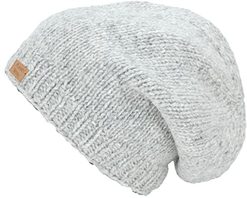 GURU SHOP Beanie Mütze, Strickmütze, Nepalmütze, Wintermütze, Herren/Damen, Grau, Wolle, Size:One Size