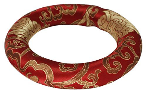 Oreiller d'Anneau de Coussin Chantant Tibétain Rond 17cm, Rouge