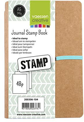 Vaessen Creative Stamp Journal, Art Notizbuch mit 48 Seiten für das Tägliche Stempel oder Bastelprojekte, Braun