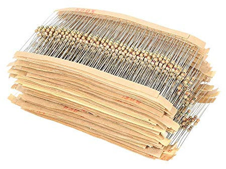 ARCELI 1500 pezzi 75 Valori 1 Ohm a 10 M Ohm 1/4 W 5% Resistori a film di carbonio Assortimento Kit Componenti elettronici