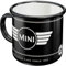 Nostalgic-Art Taza esmaltada retro, Mini – Logo Black – Idea de regalo para aficionados a coches, Copa para camping, diseño vintage con frase, 360 ml