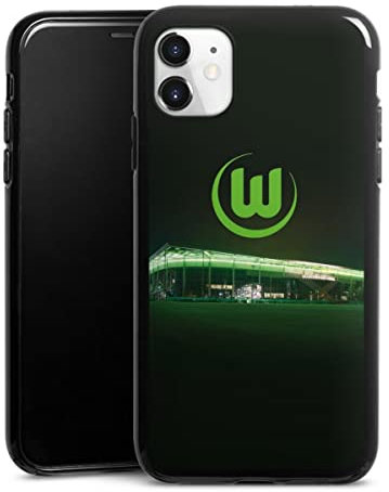 Silikon Hülle kompatibel mit Apple iPhone 11 Case schwarz Handyhülle Offizielles Lizenzprodukt VFL Wolfsburg Stadion