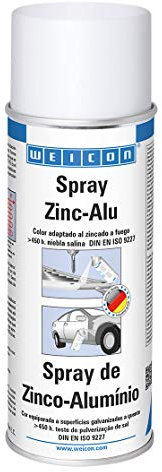 WEICON Spray Zinc-Alu | 400 ml | Para reparar revestimientos de zinc dañados