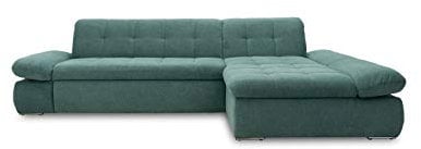DOMO. collection Ecksofa Moric, Sofa mit Schlaffunktion & Armlehnfunktion in L-Form Couch, Eckcouch mit Bett-Funktion, Schlafsofa 300 x 172 x 80 cm (BxTxH), petrol grün