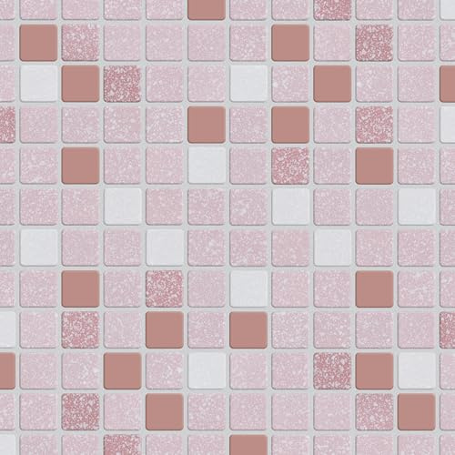 SomerTile FKOSRR91 Lot de 10 carreaux de mosaïque carrés en porcelaine Rose 29,8 x 29,8 cm