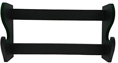 Glac Store® Supporto Espositore Piedistallo Stand da Parete Muro per Katana Samurai Tipo Kill Bill in Legno 1 Posto con Bordi in Velluto Verde Scuro Appoggio