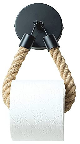 Yzwuyou Toilettenpapierhalter Seil Vintage Wandmontage Hanfseil Klorollenhalter Industrie Seil Handtuchhalter für WC Badezimmer Bad