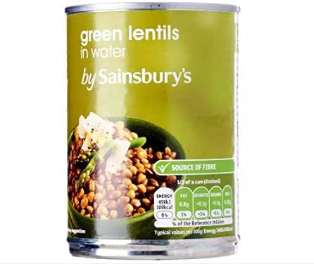 Sainsbury's Grüne Linsen im Wasser 400 g – Grüne Linsen sind eine große Proteinquelle reich an Ballaststoffen.