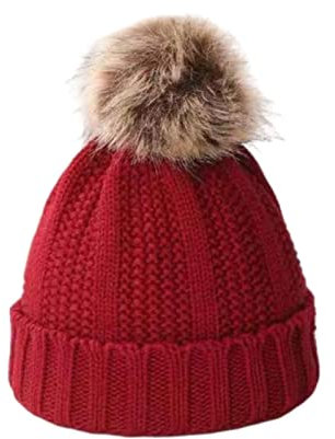 LUNULE Unisex Bommelmütze Winter Verdicken Warme Grobstrick Wintermütze Laufen Outdoor Radfahren Ski Joggen Strickmütze für Frauen/Männer Schick Weiche Pudelmütze Unisex Bommel für mütze