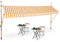 Relaxdays Klemmmarkise, 400 cm breit, höhenverstellbar, ohne Bohren, UV-beständig, Sonnenschutz für Balkon, weiß-orange