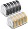 Labelwell 9mm x 3m Kompatibel Dymo Junior Etikettenband Ersatz für Dymo Omega Prägeband für Dymo Omega Etikettenprägegerät Junior Prägegerät E-303 E-101 Labelmaker, Schwarz/Gold, 10er