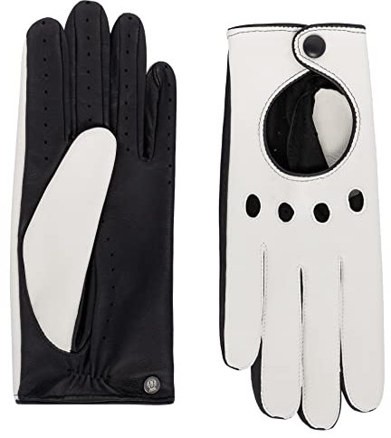 Roeckl Damen Rom Autofahrer Handschuhe, White/Black, 7