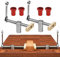 Schraubstock aus Messing mit 4 Schraubstock für 19/20 mm Loch, Tischlerwerkzeug, Holzbearbeitung, Tischschraubstock, Schreibtisch-Clip, 20 mm, Rot, 2 Stück