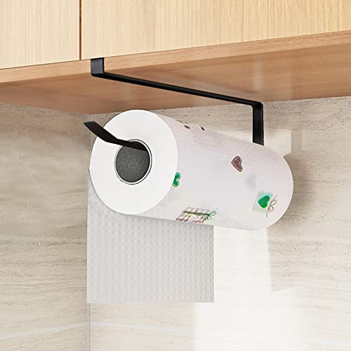 FORMIZON Porte Essuie Tout, Porte Sopalin sans Percage Porte Rouleau Papier Cuisine, Supports pour Papier Essuie Tout de Papier sans perçage pour Cuisine et Salle de Bain (Noir)