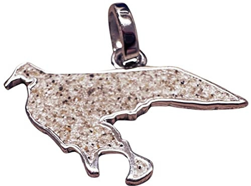 DUR Schmuck Borkum Silber-Anhänger mit Strandsand, Nordseeinsel Borkum, Borkum Anhänger
