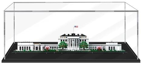 APRILA Acryl Vitrine für 21054 Architecture Das Weiße Haus, Staubdichte Vitrine Transparente Schaukasten Aufbewahrungsbox für Modelle Sammlerstücke, 55 x 25 x 18CM (Nur Vitrine)