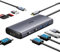 SSK USB C Docking Station 3 monitores, 9 en 1 Single 8K/Dual 4K60Hz USB C Hub DisplayPort Dock con 2 Puertos HDMI, DisplayPort, 100 W PD, 3 USB, SD/TF, Laptop Docking Station