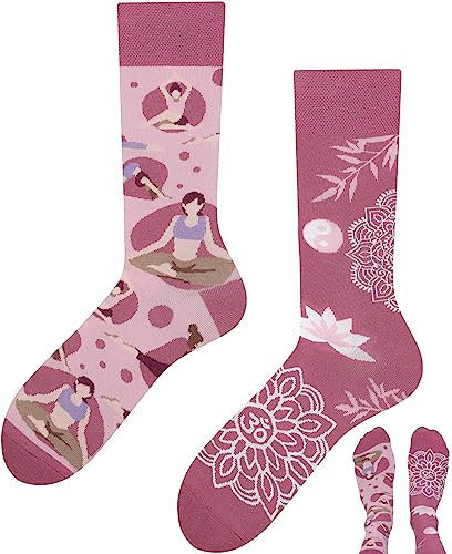 TODO Lustige Socken Damen und Herren, Coole Socken mit Motiv - Bunte, Mehrfarbige, Verrückte (43-46, Yoga)