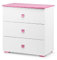 KONSIMO PABIS Kinderzimmer Möbel 87x83x50cm – Kindermöbel - Kommode für Kinderzimmer – Hausförmiges Möbelstück - Kommode für Mädchen und Jungen – Kinderkommode Rosa