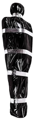 Aufblasbare Falsche Leiche zum Aufhängen | Gruselig und realistisch verpackte Leiche | Halloween Deko für Drinnen und Draußen | Wanddekorationen | 100% Fun | OriginalCup®