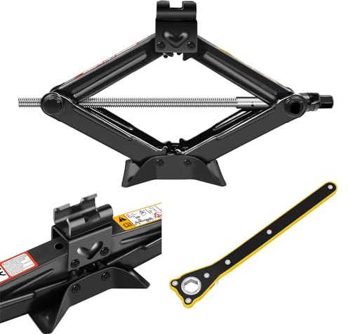 2T Auto-Reifenwechsel-Werkzeugsatz mit Handkurbel 360 ° Aktivitätskopf für Autos/SUV/MPV/Motorrad, Hausgarage Notfall-Reifenwechsel Autoreparatur-Hebesatz, Max. Höhe 390mm